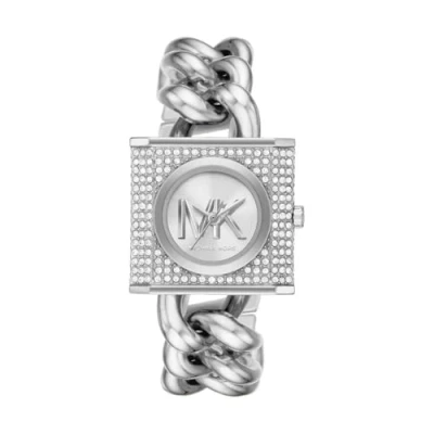 Abbildung von Michael Kors Traditional MK Chain LOCK Uhr silvercoloured, Damen, Größe: One Size, Silver coloured
