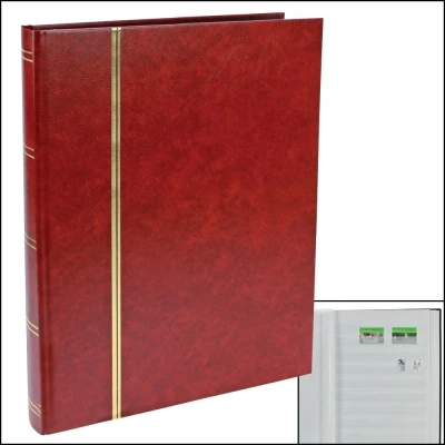 Abbildung von Luxus, Einsteckalbum A4 32 seiten (weiß) 10 Streifen Weinrot Abm: 230x305x35 pro Stk.