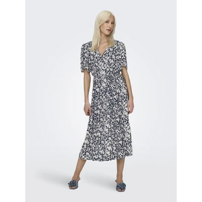 Abbildung von ONLY Onlhalia MIDI Dress Blusenkleid, Damen, Größe: Small, Night sky