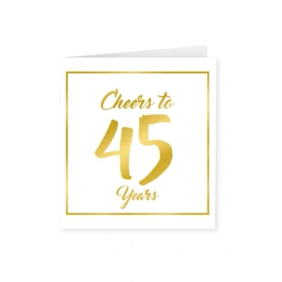 Abbildung von PD Party 7028009 Geburtstag Feiern Papier Grüßen Karte 45 Jahre, Gold/Weiß, 15cm Länge x Breite 0.5cm Höhe