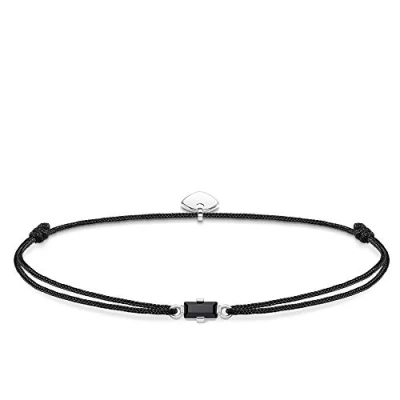 Abbildung von Thomas Sabo Damen Armband Little Secret Schwarzer Stein Baguette Schliff 925 Sterling Silber LS0105 401 11 L20v