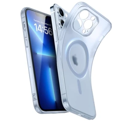 Abbildung von ESR für iPhone 13 Pro Max Hülle, klares Silikon Case mit MagSafe, stoßfeste dünne Abdeckung, vergilbungsbeständige transparente TPU Handyhülle, Zero Serie, Dunkelblau