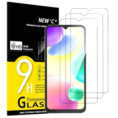 Abbildung von NEW&#039;C 3 Stück, Panzer Schutz Glas für Xiaomi Redmi 10A, 9C, Frei von Kratzern, 9H Härte, HD Displayschutzfolie, 0.33mm Ultra klar, Ultrabeständig