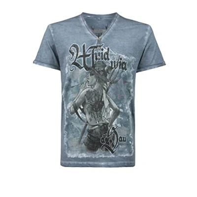 Abbildung von Stockerpoint Herren Rebel Soul Trachtenshirt, Rauchblau, 2XL