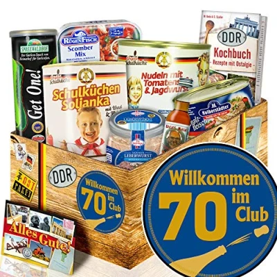 Abbildung von Wilkommen im Club 70 + Geschenke zum 70. Geburtstag DDR Artikel