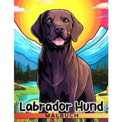 Abbildung von Labrador Hund Malbuch: Malvorlagen für Hunde Liebhaber zur Stressreduzierung, geeignet Kinder, Geburtstage, Weihnachten und Scherzgeschenke. Perfekt Stressbewältigung.