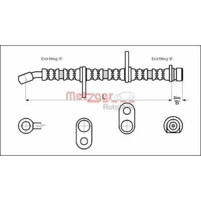 Abbildung von Bremsschlauch METZGER 4113605