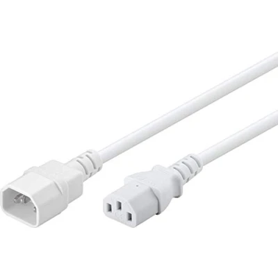 Abbildung von Goobay 97582 Kaltgerätekabel 1m Verlängerung / C14 Stecker auf C13 Buchse Stromkabel Kaltgeräte Netzkabel mit Kaltgerätestecker Weiß Verlängerungskabel