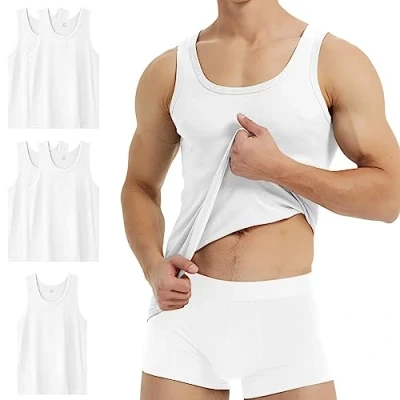 Abbildung von YouShow Unterhemd Herren Weiss Tank Top Gekämmte Baumwolle 5er Pack Business Classic ärmellos 4XL