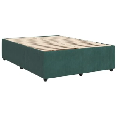 Abbildung von vidaXL Bettgestell, Polsterbett Bett für Schlafzimmer, Bettrahmen mit Lattenrost, Doppelbett Schlafzimmerbett, Dunkelgrün 140x200cm Samt