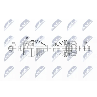 Abbildung von NTY NPW KA 378 Antriebswelle Vorderachse links 662 Schaltgetriebe KIA: CARNIVAL / GRAND 3