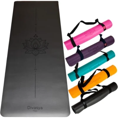 Abbildung von Yogamatte rutschfest: Naturkautschuk &amp; japanisches Eco PU. 6 Farben Designs