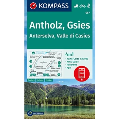 Abbildung von KOMPASS Wanderkarte 057 Antholz, Gsies, Anterselva, Valle di Casies 1:25.000: 4in1 mit Aktiv Guide und Panorama inklusive Karte zur ... in der App. Fahrradfahren. Skitouren.