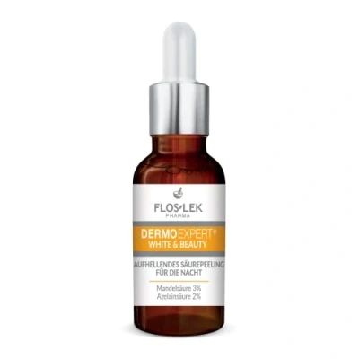 Abbildung von FlosLek Aufhellendes Nacht Säure Peeling 30 ml Hellt auf und Gleicht die Farbe aus Beruhigt Rötungen &amp; Schützt Haut Für alle Hauttypen mit Verfärbungen Hergestellt in der EU