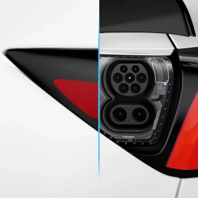 Abbildung von Spigen Tesla Model Y und 3 2021 2023 Ladeanschluss Schutzfolie, Installationsset im Lieferumfang enthalten, Kompatibel mit 3, Kratzfeste Ladeanschlussschutzfolie Zero One Edition