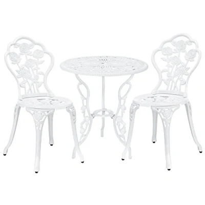 Abbildung von casa.pro Balkonset, (3 tlg), »Wakefield« Tisch mit 2 Stühlen Bistro Set Weiß