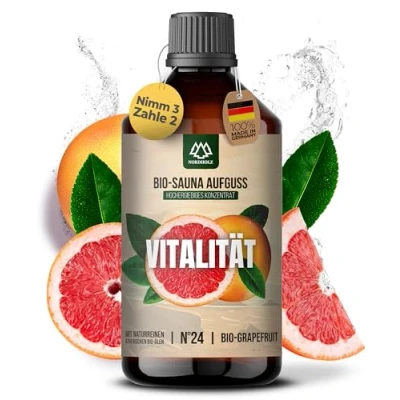 Abbildung von NORDHOLZ® Saunaaufguss BIO [NATURREINE ÄTHERISCHE ÖLE] Sauna Aufgussmittel #24 Vitalität 250ml Grapefruit Aufguss aus Franken