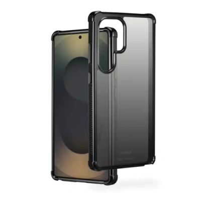 Abbildung von Hama Handyhülle Extreme Protect für Samsung Galaxy S25 Ultra (Bumper D3O lizenziert, stoßfest, sturzsicher und bruchsicher, Case induktives Laden, Farbverlauf) schwarz