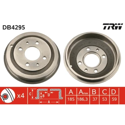 Abbildung von TRW DB4295 Bremstrommel