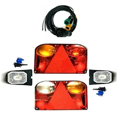 Abbildung von MelTruck® 2x Anhängerbeleuchtung Bajonett LED Begrenzungsleuchte 13 pol Kabelbaum 5m