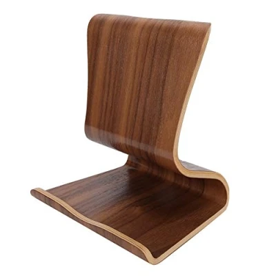Abbildung von Shanrya Handy Tablet Halter, Holz Ständer Büro für den Nachttisch(Braun)