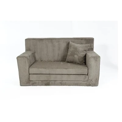Abbildung von FORTISLINE Kindersofa ausklappbar 83x47x43cm Oeko TEX Spielesofa für Kinder 2in1 Kindercouch Aufklappen Bettfunktion Schlafcouch aus Schaumstoff Kuschel Cord Viele Muster (Braun)