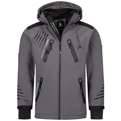 Abbildung von Rock Creek Herren Softshell Jacke Outdoorjacke Windbreaker Übergangs H 140 [Darkgrey S]