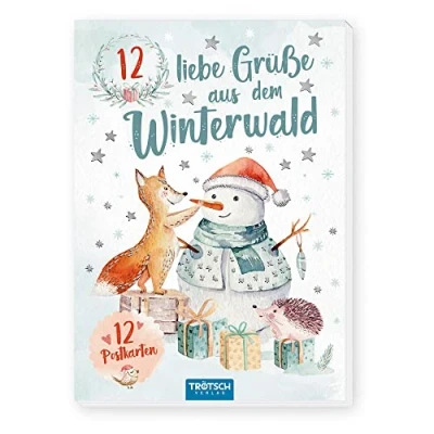 Abbildung von Trötsch Postkartenblock 12 liebe Grüße aus dem Winterwald: Grußkartenblock Postkartenbögen