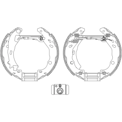Abbildung von TEXTAR Shoe Kit Pro 84061602 Bremsensatz, Trommelbremse mit Radbremszylinder, Stellelement CITROËN: C2 Schrägheck, C3 I Pluriel