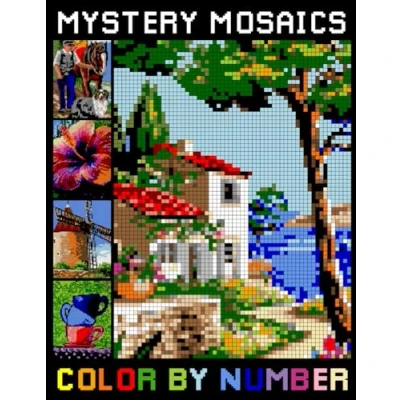 Abbildung von Mystery Mosaics Color By Number: Squares Coloring Book, Pixel Art Puzzles for Adults Relaxation and Stress Relief