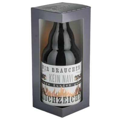 Abbildung von Jack&#039;s Bierflasche Feuerwehr &#039;&#039;Wir brauchen kein Navi. Unsere Kunden geben Rauchzeichen&#039;&#039; mit Geschenkverpackung 0,33 l/Männergeschenk/Zum Geburtstag/Party