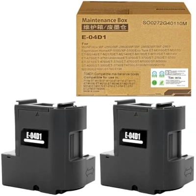 Abbildung von T04D1 04D1 T04D100 C13T04D100 Kompatible Wartungsboxen Abfalltintenpatronen für Epson Drucker ET M1100 M1120 M1140 M1170 M1180 M2120 M2140 M2170 M3140 M3170 2700 2750 2751 (2 Packungen)