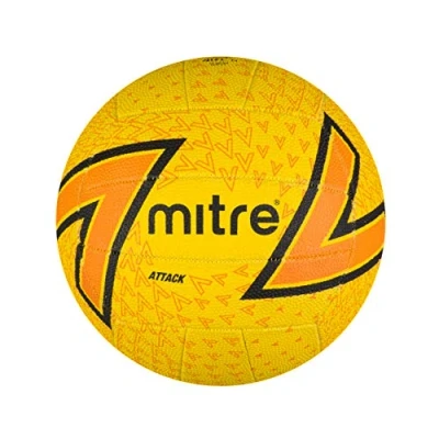 Abbildung von Mitre Attack Netball beliebter Stil interaktives Design Soft Touch, Gelb/Orange/Schwarz, 5
