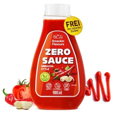 Abbildung von He Ju Zero Sauce Sriracha 1x 425ml Light Sauce, ohne Fett und Zuckerzusatz, vegan glutenfrei, Keto Diät geeignet (425 ml (1er Pack), Style)