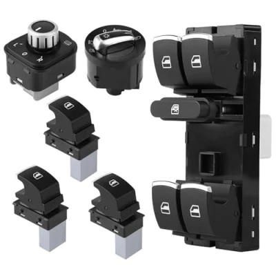 Abbildung von Merautop SJ 6 Stück Fensterheber Schalter Set Electric Power Spiegel Ersatz für golf 5 passat b6 b7 MK6 Autozubehör Teil# 5ND959857 5K4959857