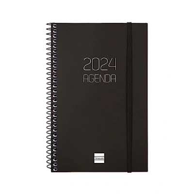 Abbildung von Finocam Terminkalender Espiral blickdicht 2024 Wochenkalender, horizontal, Januar Dezember (12 Monate), Schwarz Französisch