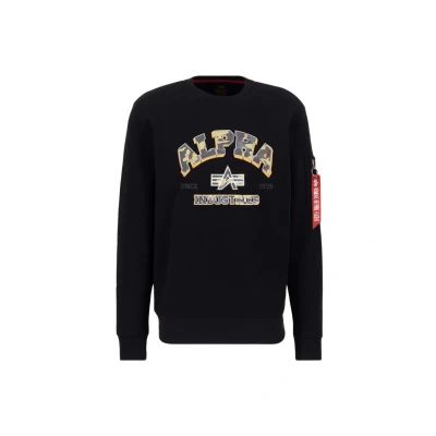 Abbildung von Alpha Industries College CAMO Sweatshirt, Herren, Größe: Large, Black
