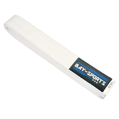 Abbildung von BAY Sports Karateanzug Budogürtel Karategürtel Kampfsportgürtel weiß Budogürtel, Judogürtel, Taekwondogürtel, Länge 160 cm 350