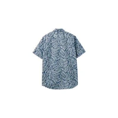 Abbildung von United Colors of Benetton Short Sleeve Patterned Hemd, Herren, Größe: Large, Blue