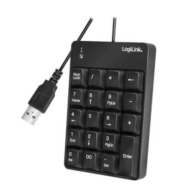 Abbildung von LogiLink ID0184 Numerische Zusatztastatur mit USB Anschluss LED Aktivitätsanzeige