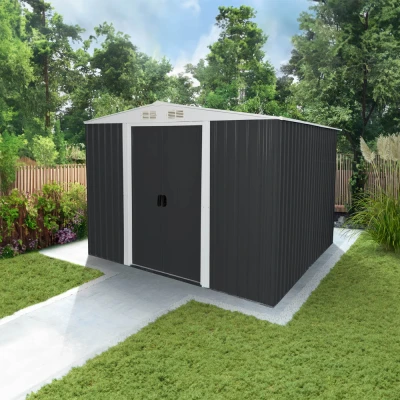 Abbildung von HOME DELUXE Gerätehaus Geräteschuppen BOHIO XXL, BxT: 257x313 cm, 11,6 m3 Gartenhaus, verzinktes Stahlblech 4 Belüftungsöffnungen