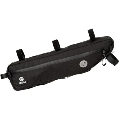 Abbildung von AGU Tube Fahrrad Rahmentasche, 5,5L Rahmentasche für Bikepacking, Wasserabweisend, Reflektierend Polyester, Einfache Montage, 100% Recyceltes Polyester Schwarz