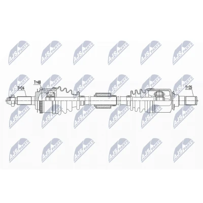 Abbildung von NTY NPW HY 551 Antriebswelle Vorderachse links 598 75 HYUNDAI: i20 I Schrägheck