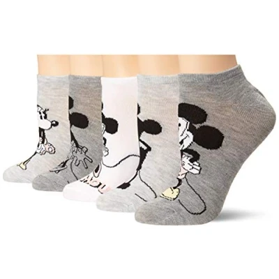 Abbildung von Disney Women&#039;s Mickey Mouse 5 Pack No Show, Grey Multi, Fits Sock Size 9 11 Shoe 4 10.5