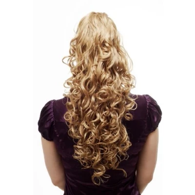 Abbildung von Voluminös wallendes Haarteil/Zopf/Pferdeschwanz, lockig, sehr lang, Blond 60 cm N310 124