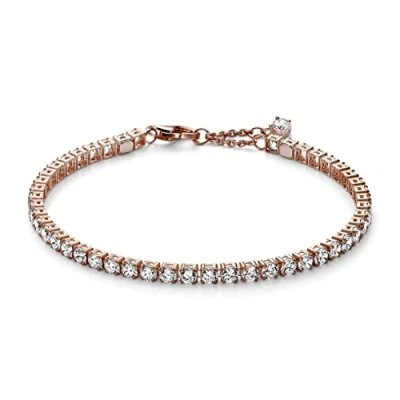 Abbildung von PANDORA Timeless Funkelndes Tennisarmband aus Sterling Silber mit Cubic Zirkonia in der Farbe Roségold, Kollektion, 16cm, 581469C01 16