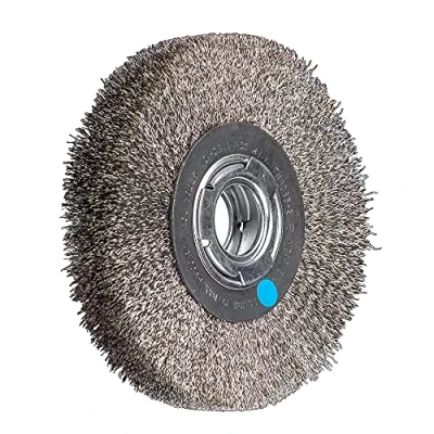 Abbildung von PFERD POS Rundbürste breit ungezopft RBU Ø 180x25xvariable Bohrung Edelstahl Draht 0,30 43701240 für den Schleifbock, Ungezopft; Besatzmaterial Inox Mm