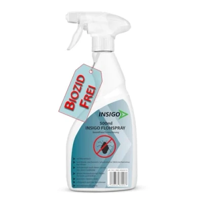 Abbildung von NEU Biozidfreies Flohmittel für Hund 500ml Flohabwehr Effektives Mittel Flöhe im Haus Flee Spray &amp; Flohspray Katzen Floh Abwehr Lösung von INSIGO