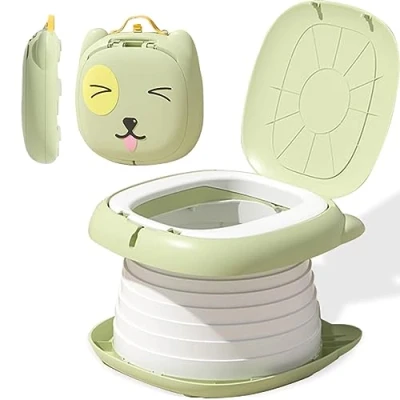 Abbildung von Toilettensitz Kinder, Klapptoilette Für Tragbares Reise Klapptöpfchen,AutoreiseCampin oder Familiengebrauch,mit Einweg Ersatztaschen