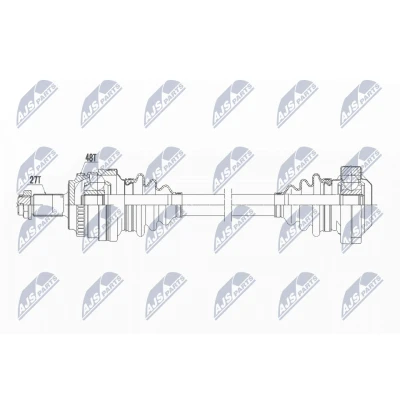 Abbildung von NTY NPW BM 044 Antriebswelle Hinterachse rechts 665 Halbautomatik, Automatikgetriebe BMW: 3 Touring, Limousine, Coupe